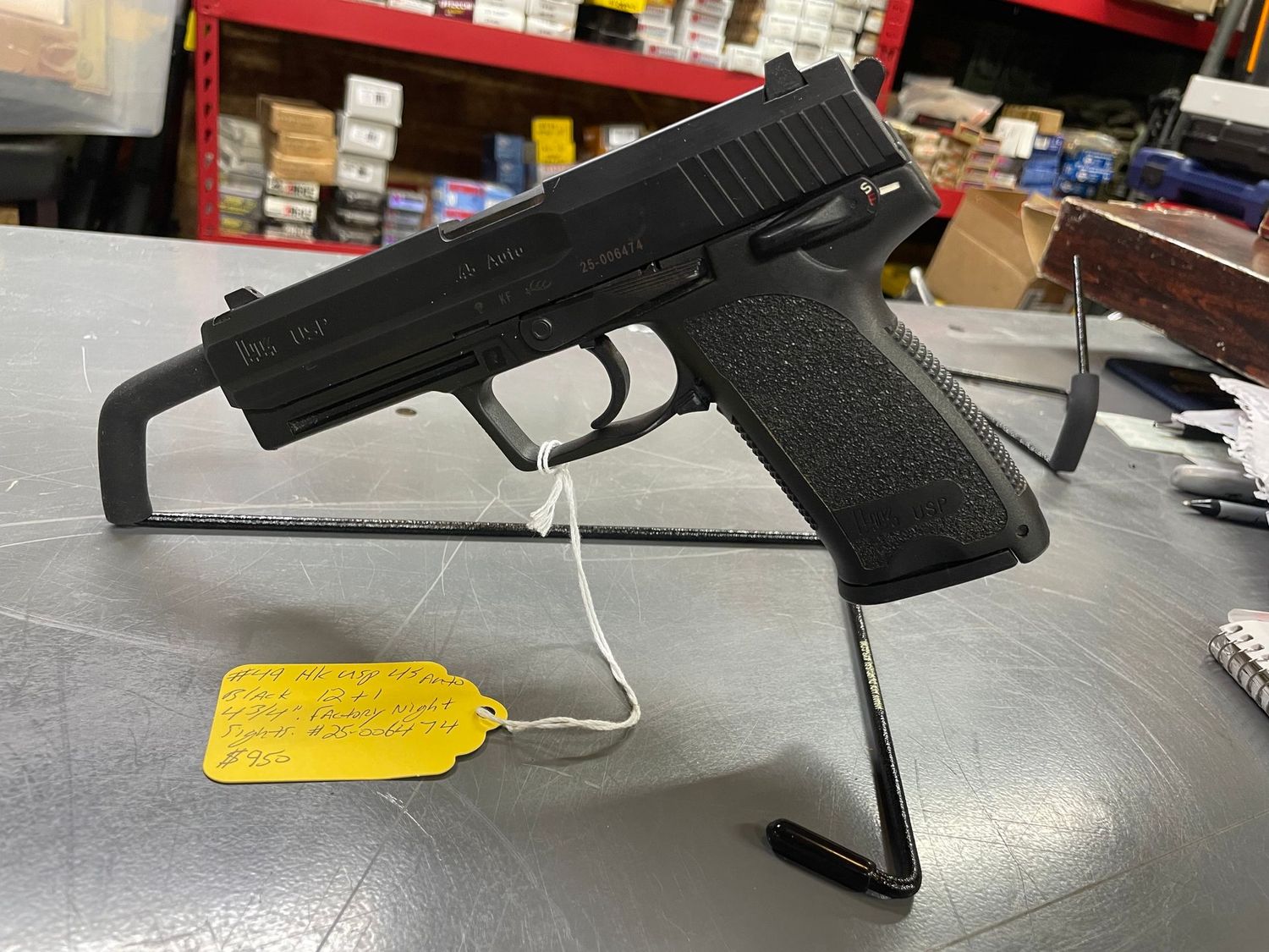 H & K USP 45 auto, 12 +1, 1 mag, factory night sights. Very good condition