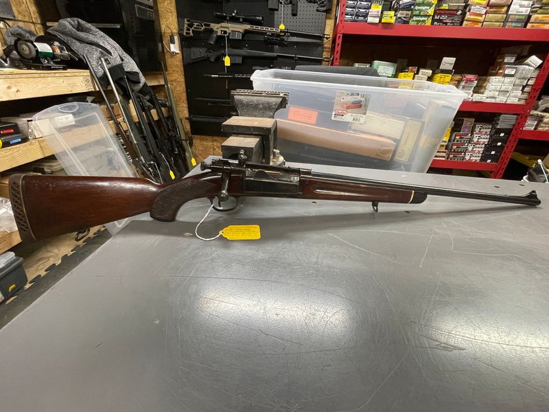 Springfield Armory Krag Jorgensen Model 1898. 30 Army caliber (30-40) sporterized, good condition, Redfield peep rear sight. some storage dings and scratches, shoots great! C&R ok