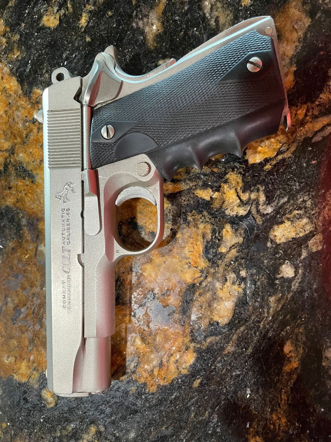 Colt 1911 45acp Combat Commander, stainless, 1 mag, 1978. Very good condition