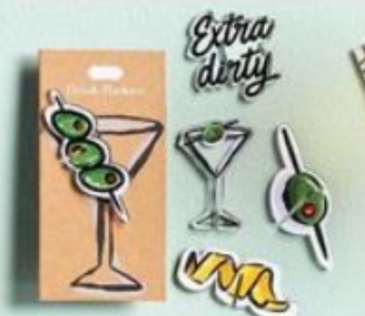 MARTINI ACRYLIC DRINK MARKER SET
