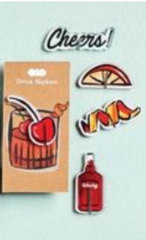 OLD ACRYLIC DRINK MARKER SET