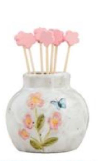 PINK FLOWER TOOTHPICK VASE