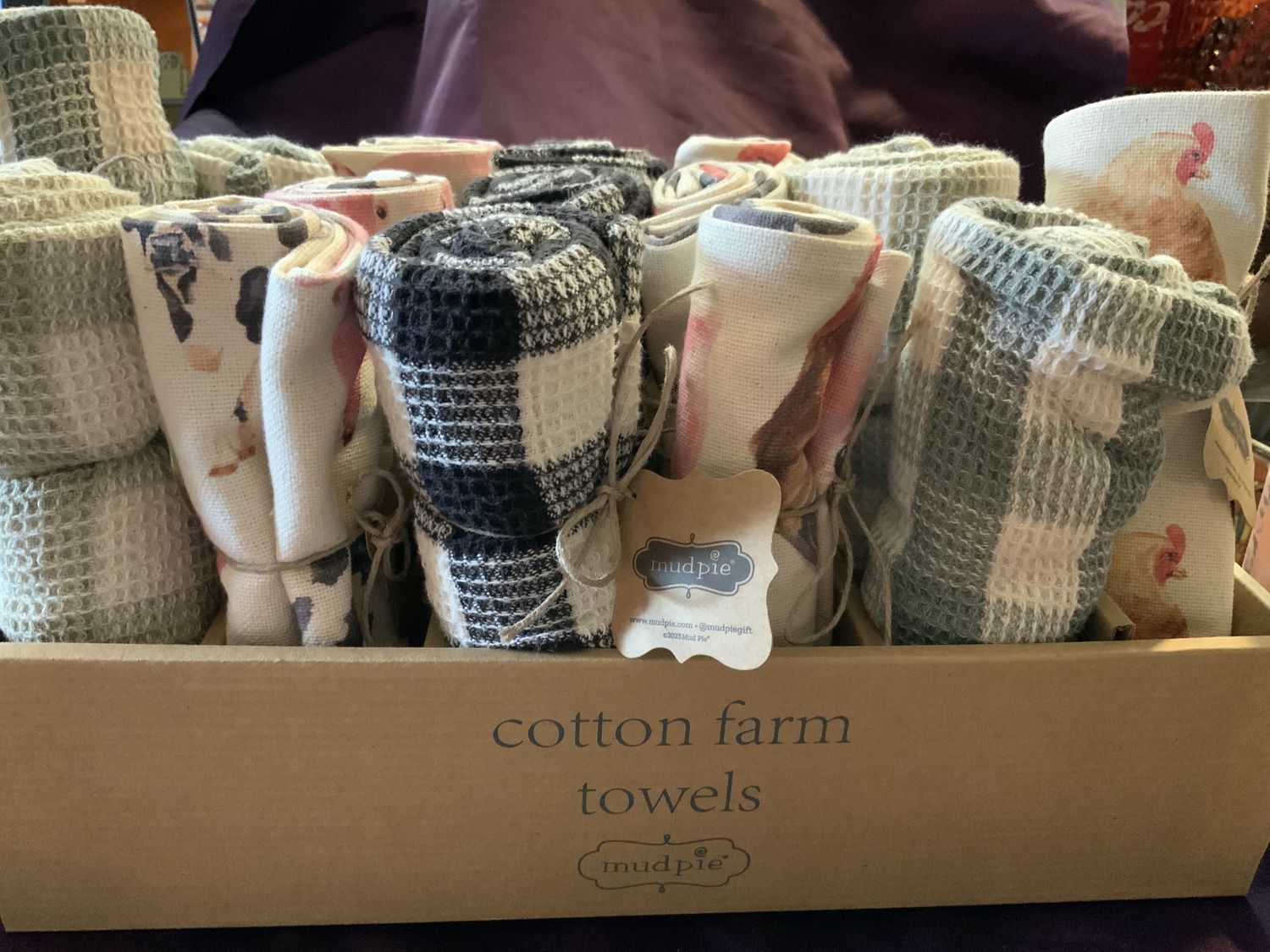 GRAY CHECKERED FARM TOWEL