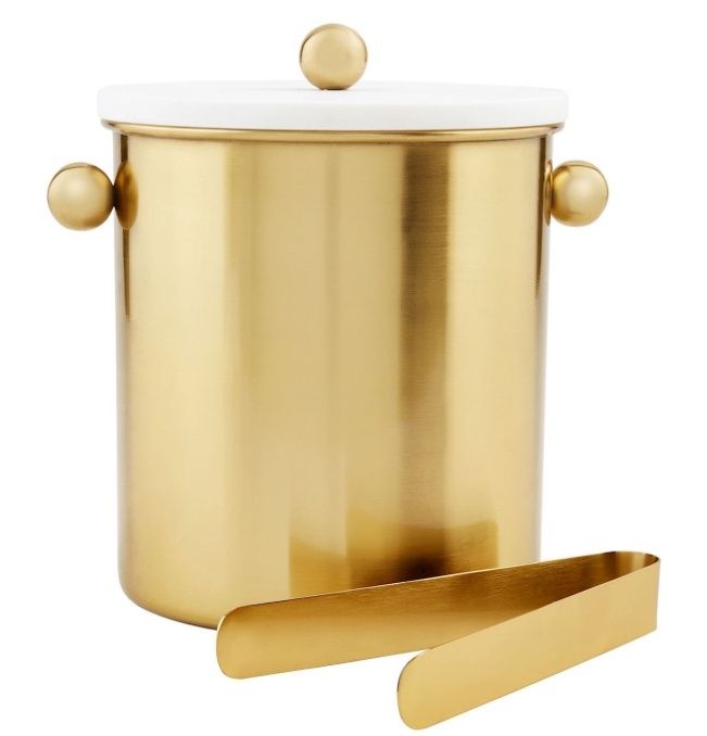 Brass Marble Ice Bucket