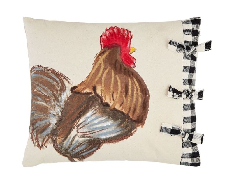 Hand Painted Chicken Pillow