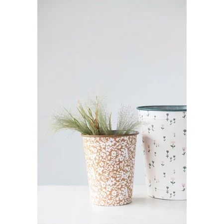 Floral Metal Bin