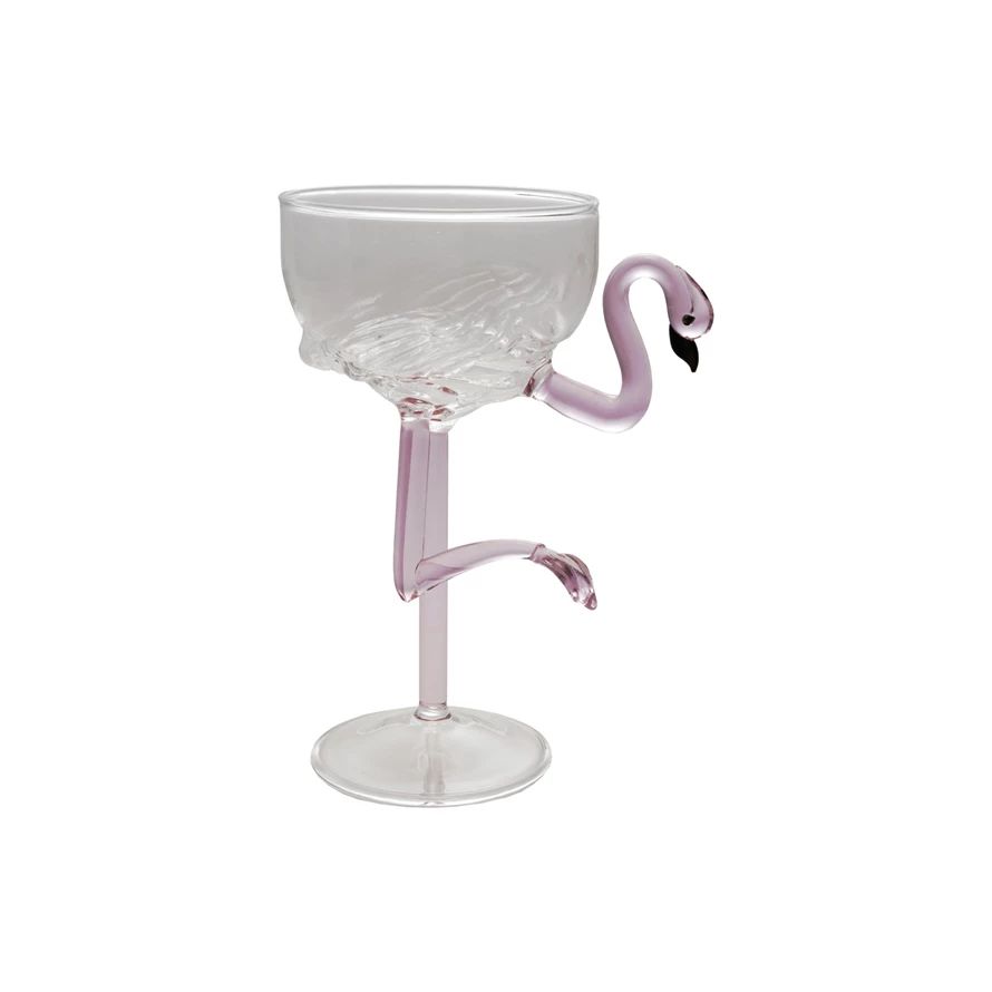 Stemmed Flamingo Wine Glass