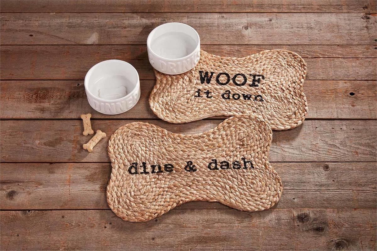 Woof It Down Jute Bowl Mat