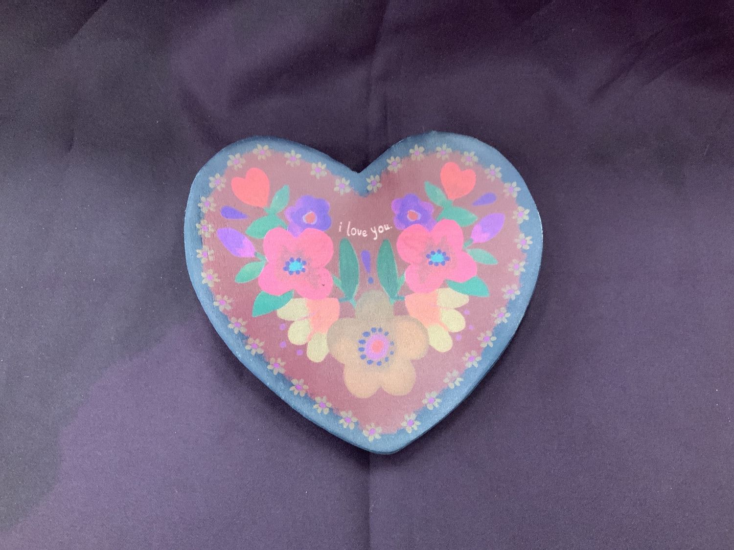 I Love You Wood Carved Dish