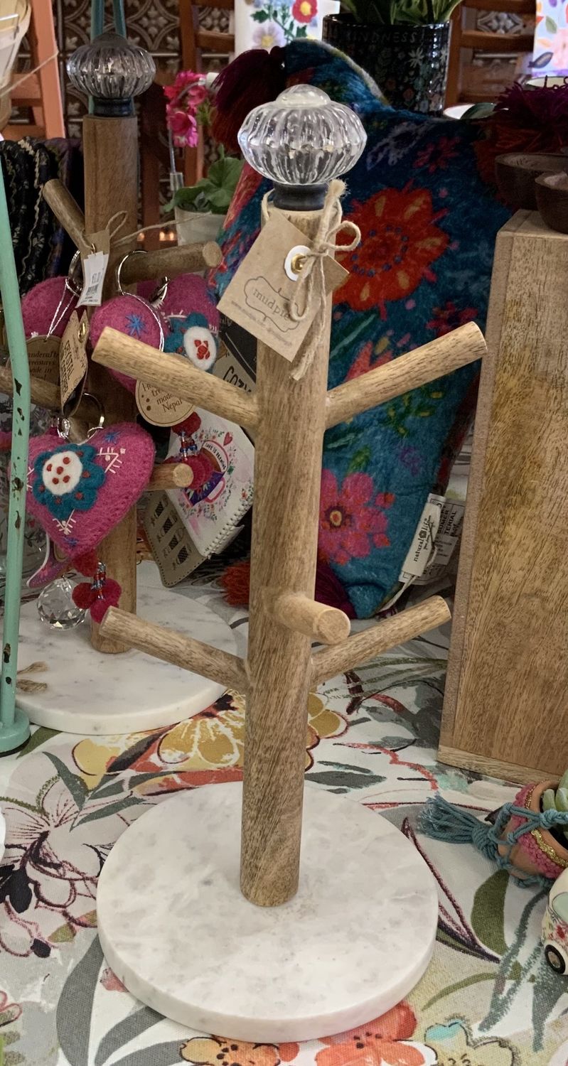 Glass Knob Mug Holder