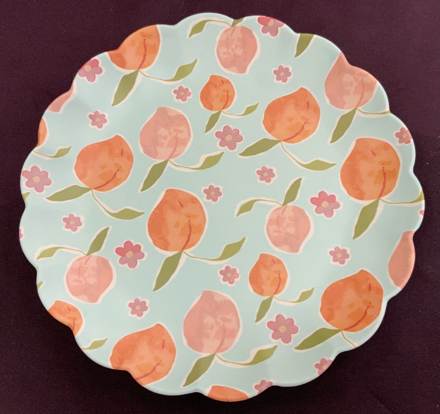 PEACH MELAMINE PLATE
