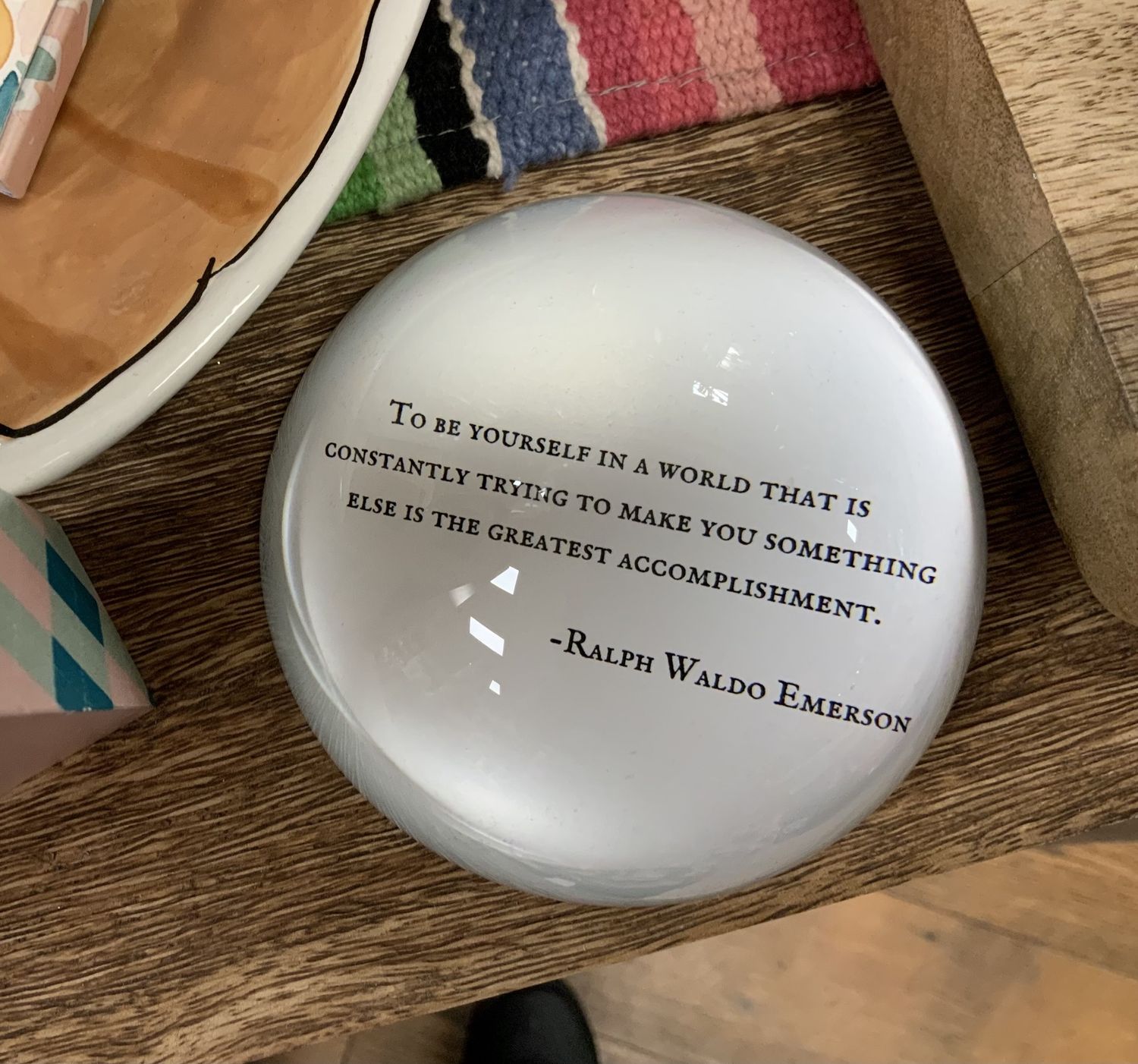 EMERSON greatest accomplishment paperweight