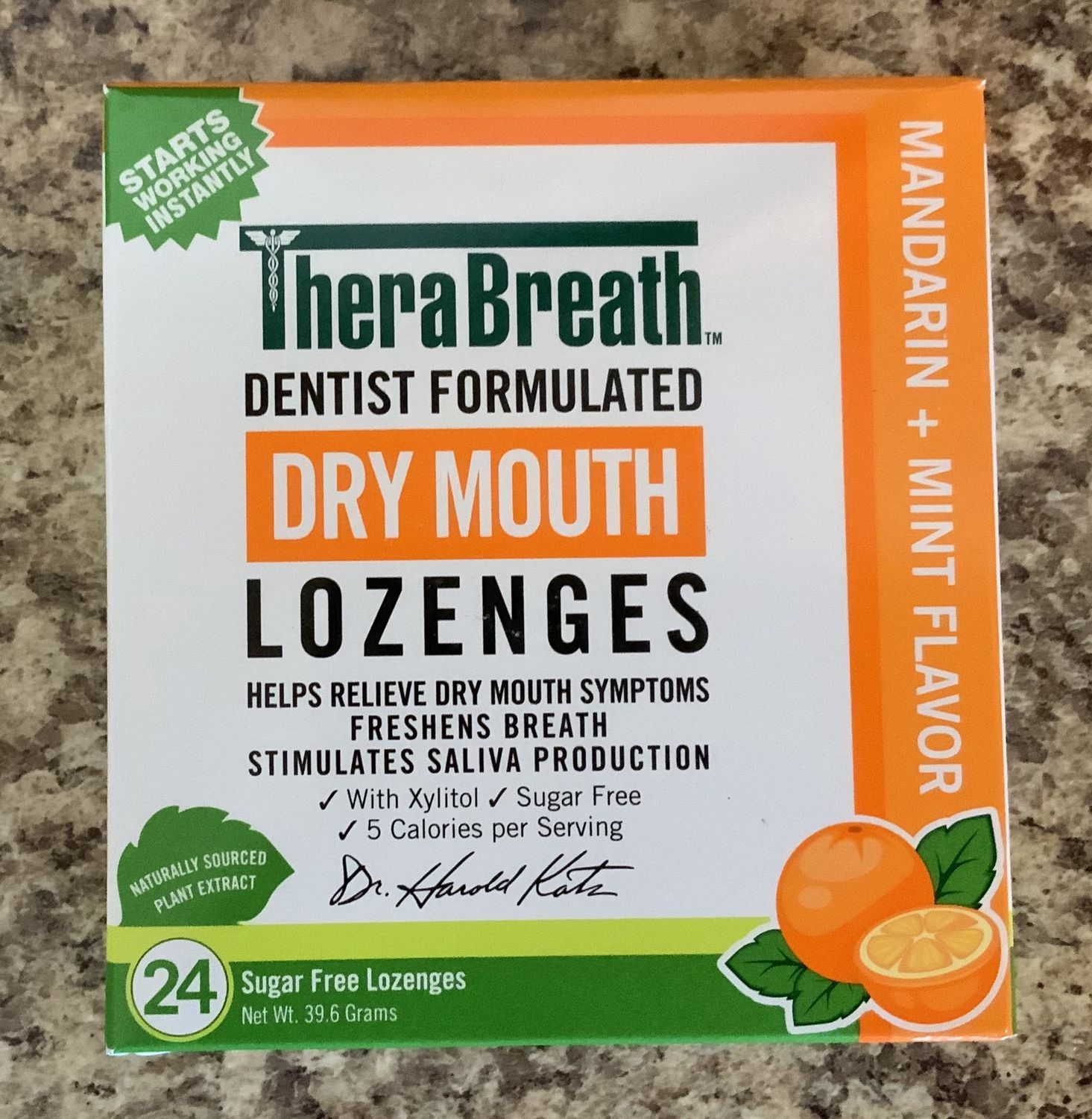 Therabreath Dry Mouth Lozenge Mandarin &amp; Mint