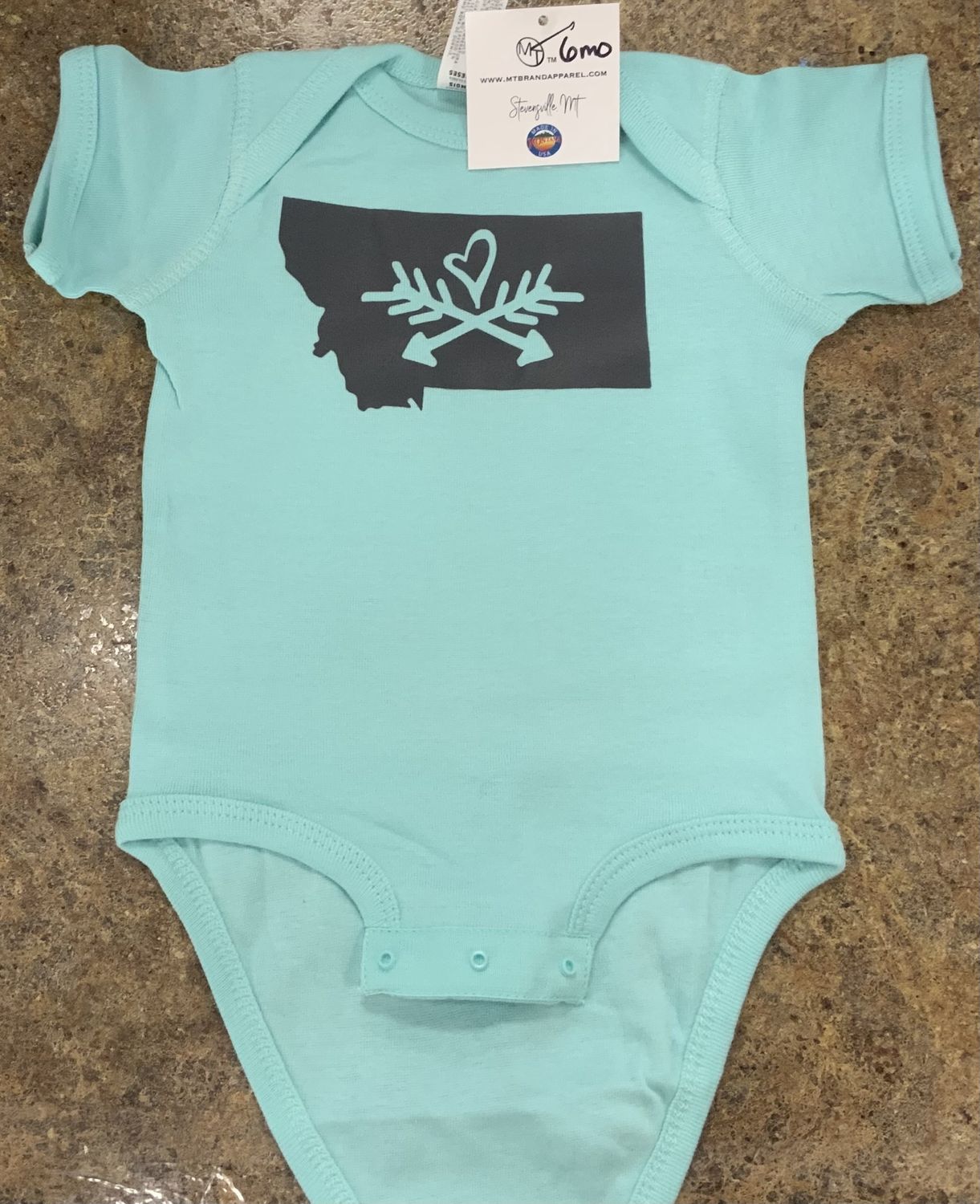 Mint Montana Hearts and Arrows Onesie 6mo