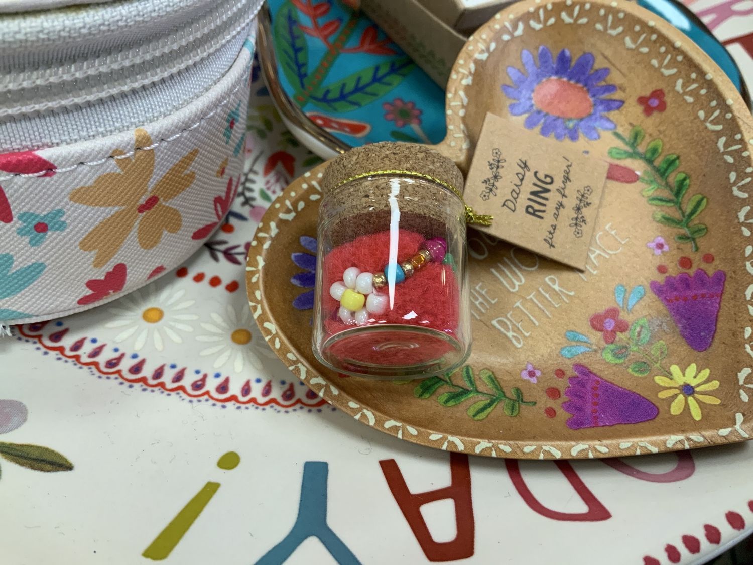 BEADED DAISY RING NL