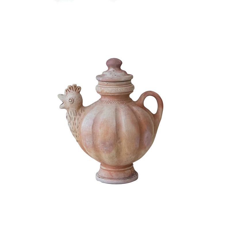 TERRA-COTTA CHICKEN TEAPOT