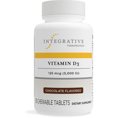 Vitamin D3 - 125 mcg, 90 chewable chocolate-flavored tablets
