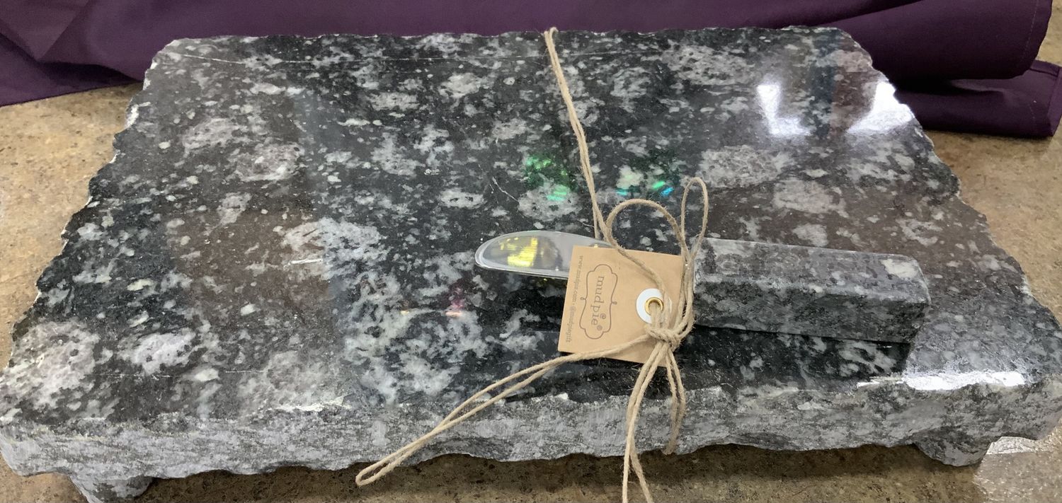 Black Granite Serving Board Set