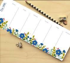 This Week Blue Floral Notepad