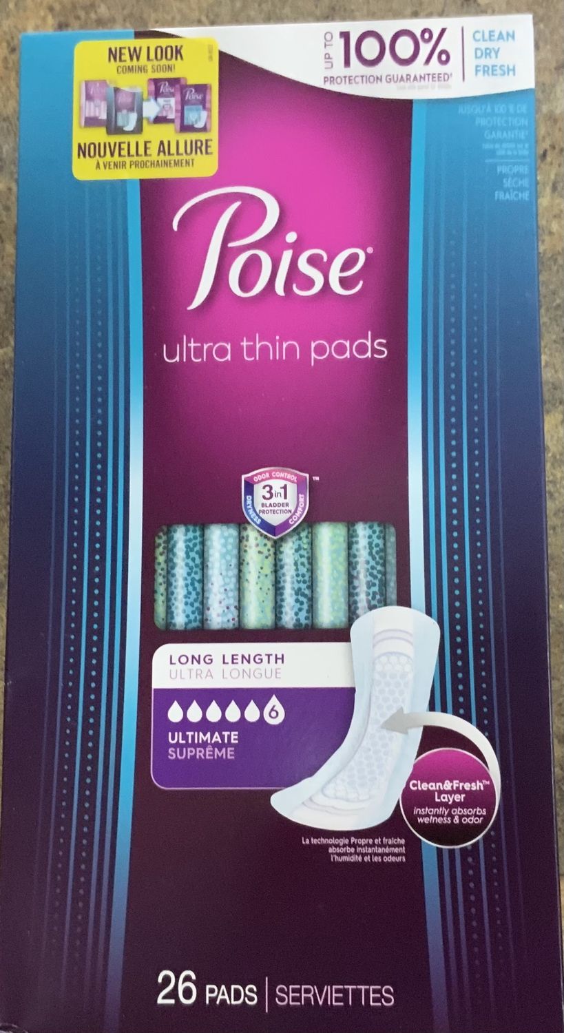Poise Ultra Thin Pads Long Length - 26 pads