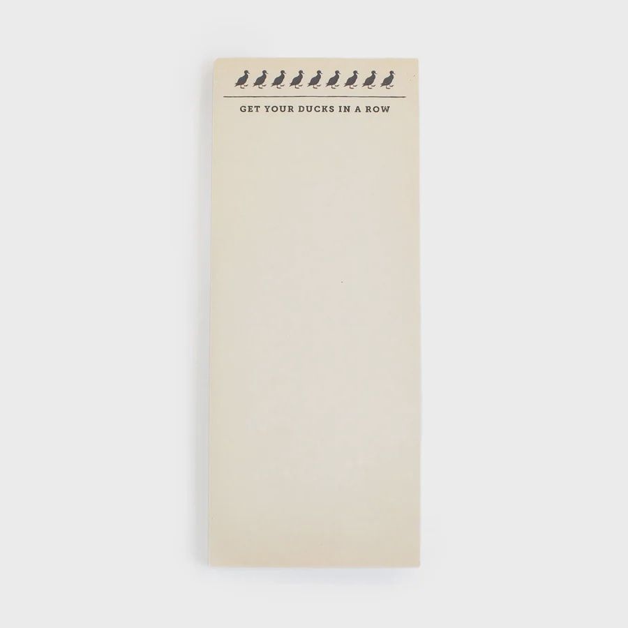 Ducks in A Row Skinny Notepad 4" X 10"