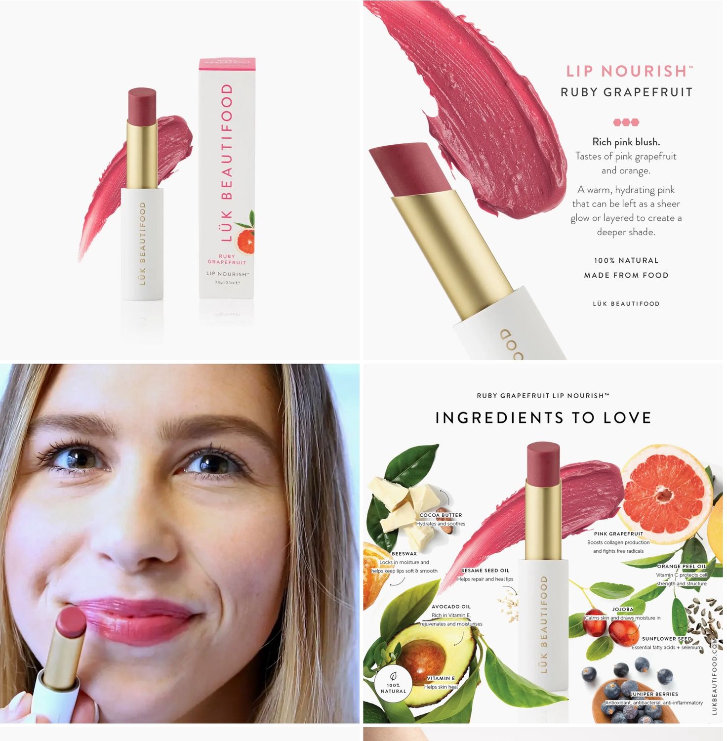 Luk Beautifood Lip Nourish Ruby Grapefruit
