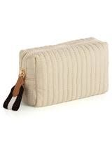 Ezra Small Boxy Cosmetic Pouch-Ecru