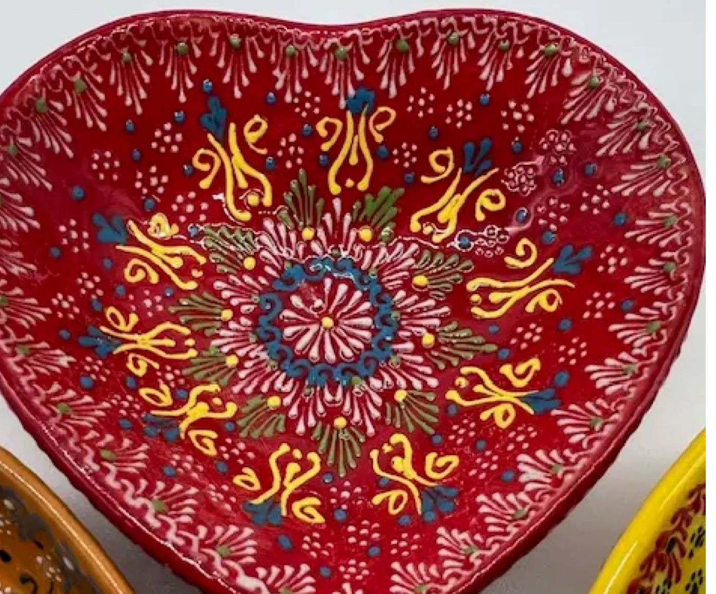 Hand Painted Heart Bowl   (Assorted  Colors)
