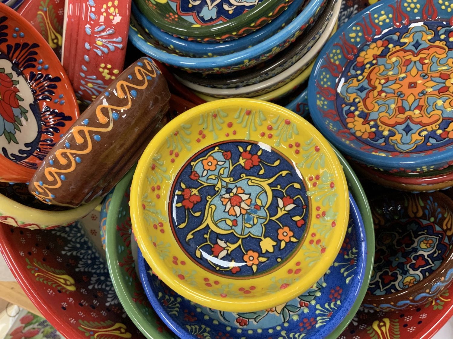 Hand-painted Shallow  Festive Bowl  4"