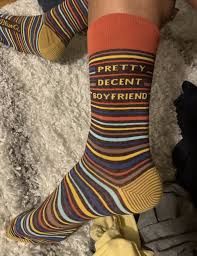 Blue Q socks- Pretty Decent Boyfriend