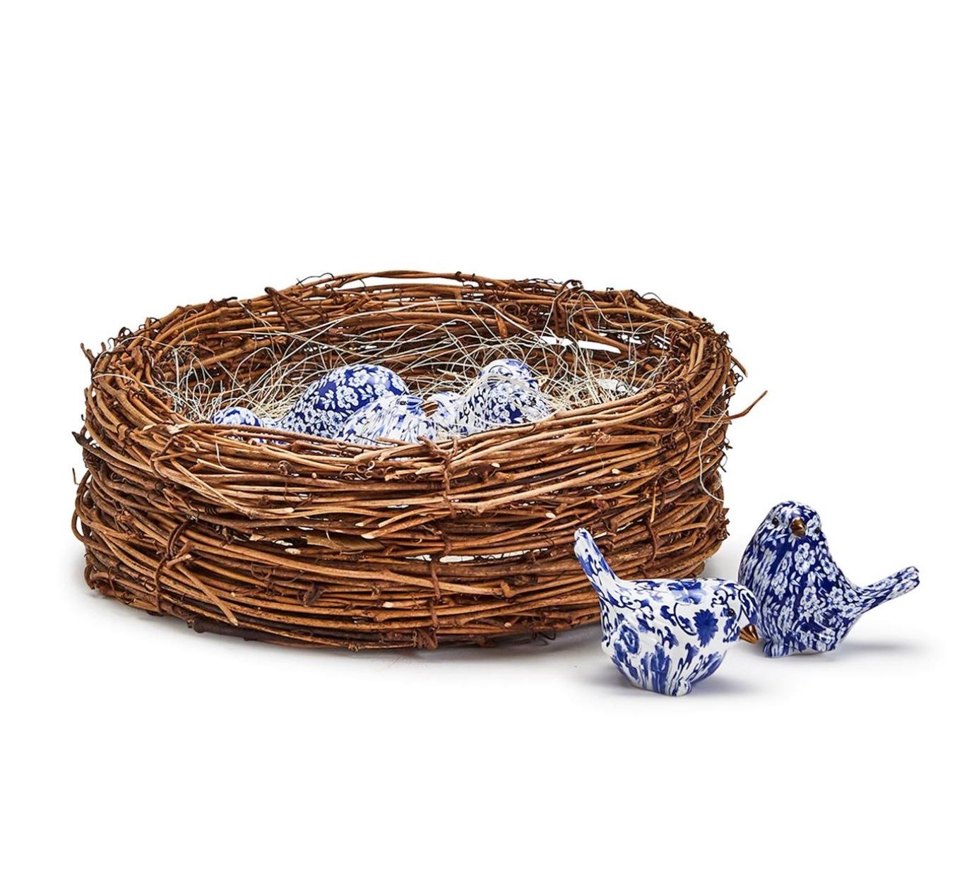 Blue &amp; White Bird Figurine Assorted Patterns TWO’s