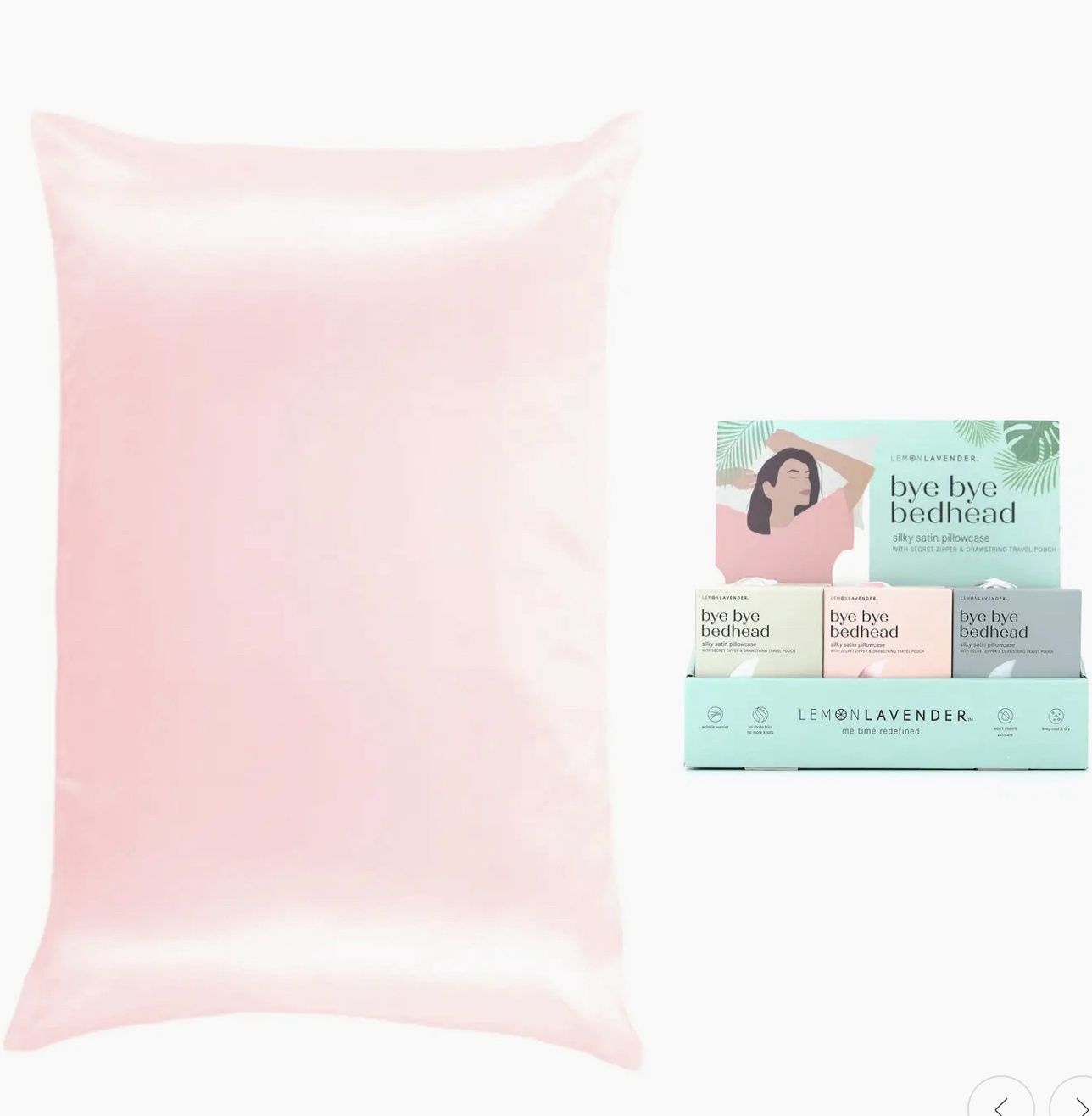 Bye Bye Bedhead Satin Pillowcase Pink
