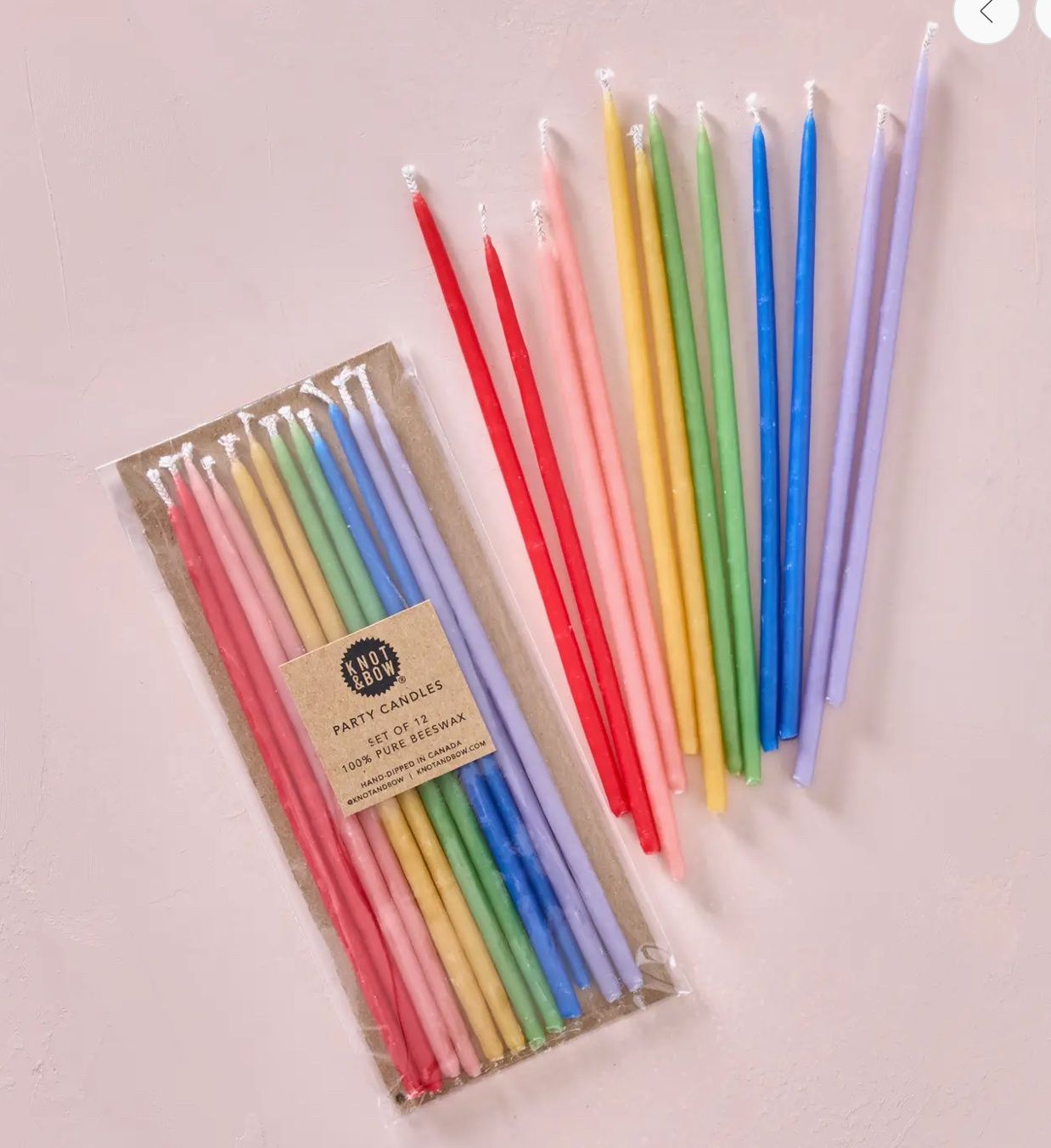 Hand Dipped Pure Beeswax Tall Birthday Candles