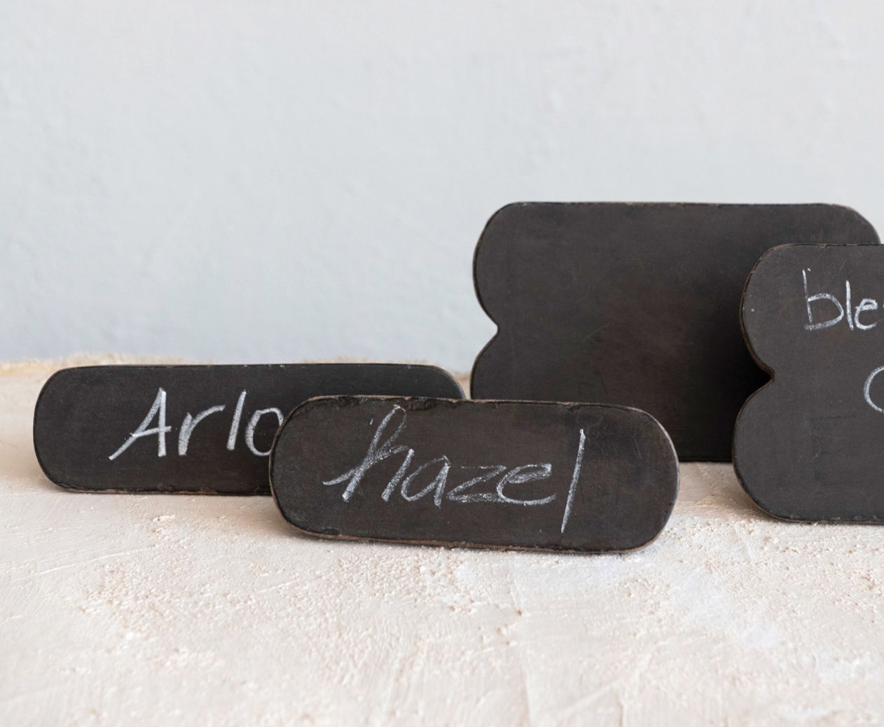 Found Wood Standing Sign, Black Chalkboard Finish (Each One Will Vary)