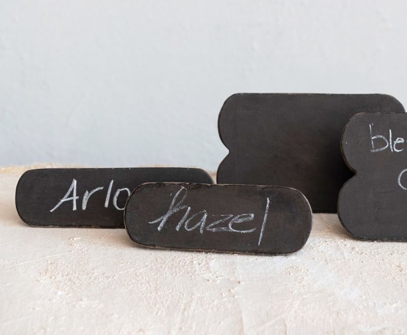 Found Wood Standing Sign, Black Chalkboard Finish (Each One Will Vary)