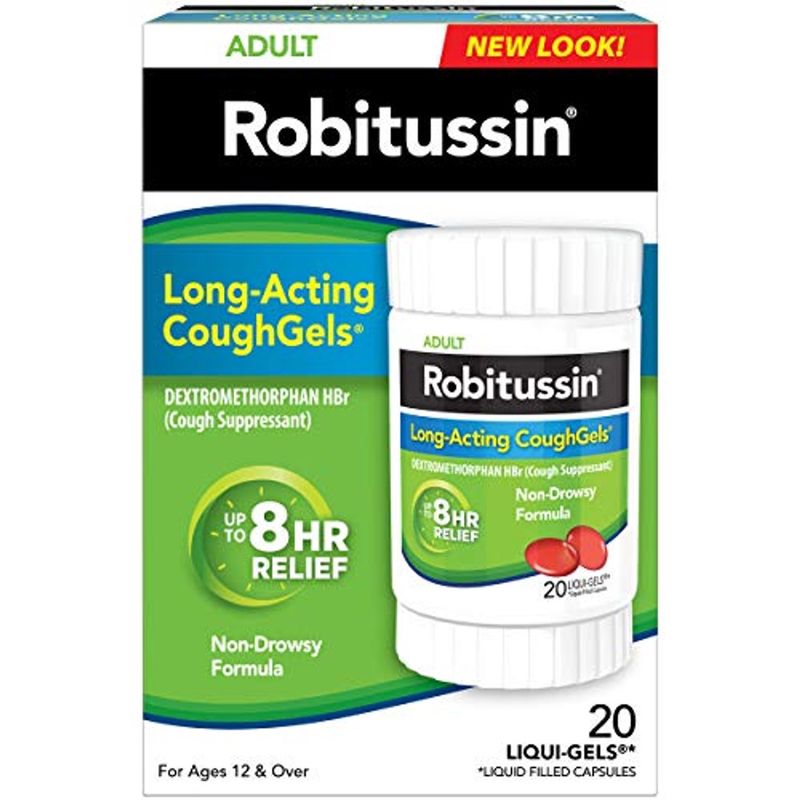 Robitussin Long-Acting Cough Gels 8 Hour Relief 20Ct