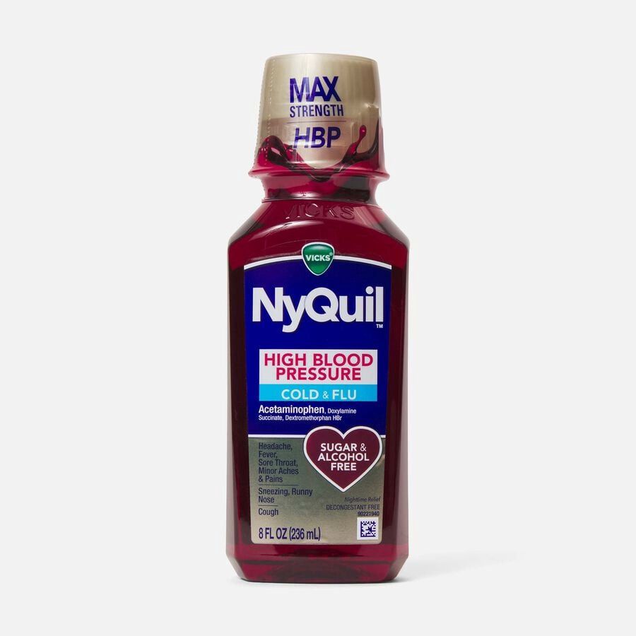 Vicks Nyquil HBP Cold &amp; Flu - Sugar &amp; Alcohol Free - 8fl oz.