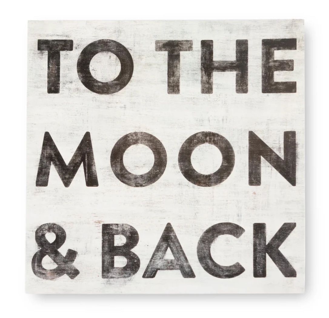To The Moon And Back - White - Mini Art Tile 4x4