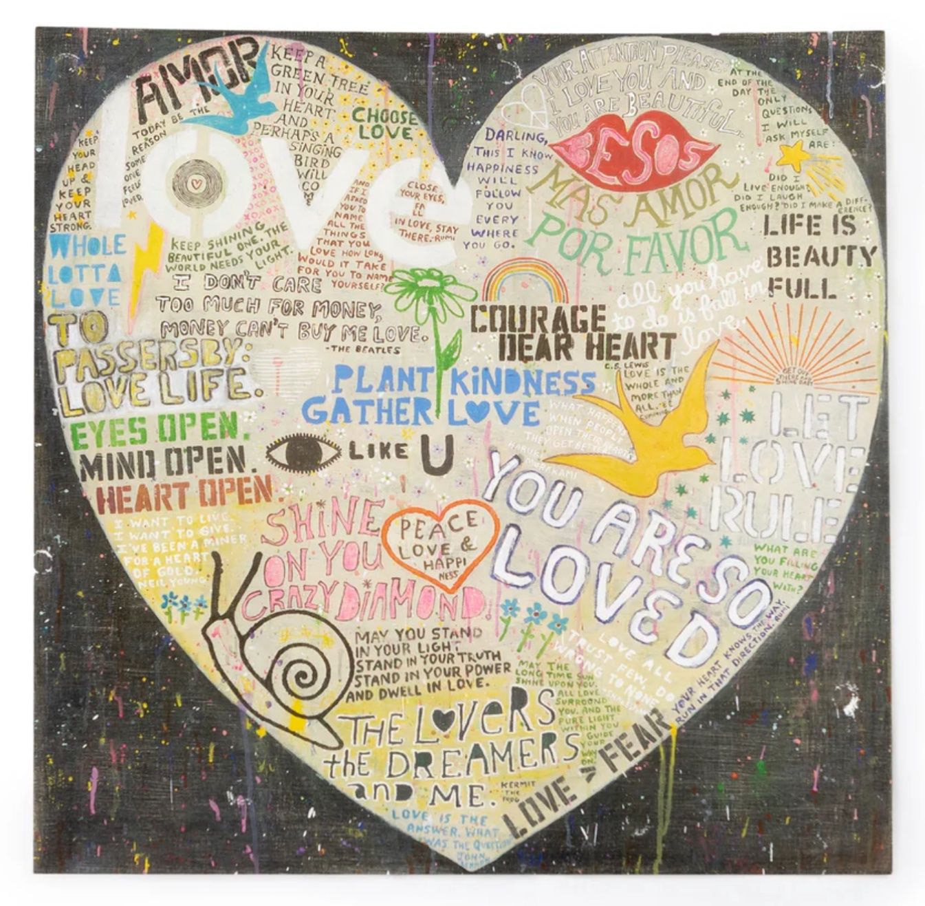 Choose Love - Black - (Grey Wood)- Mini Art Tile