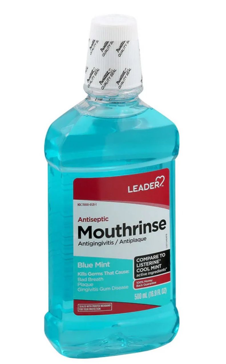 Leader Antiseptic Mouthrinse 500mL Blue Mint
