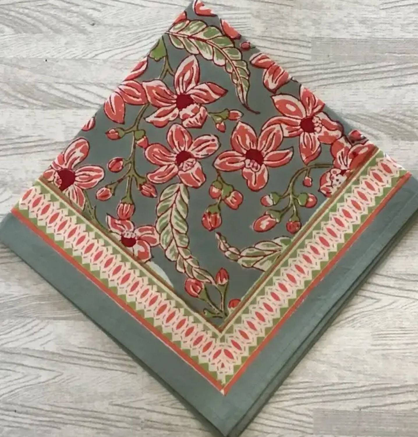 Hand Block Napkin  Frangipani