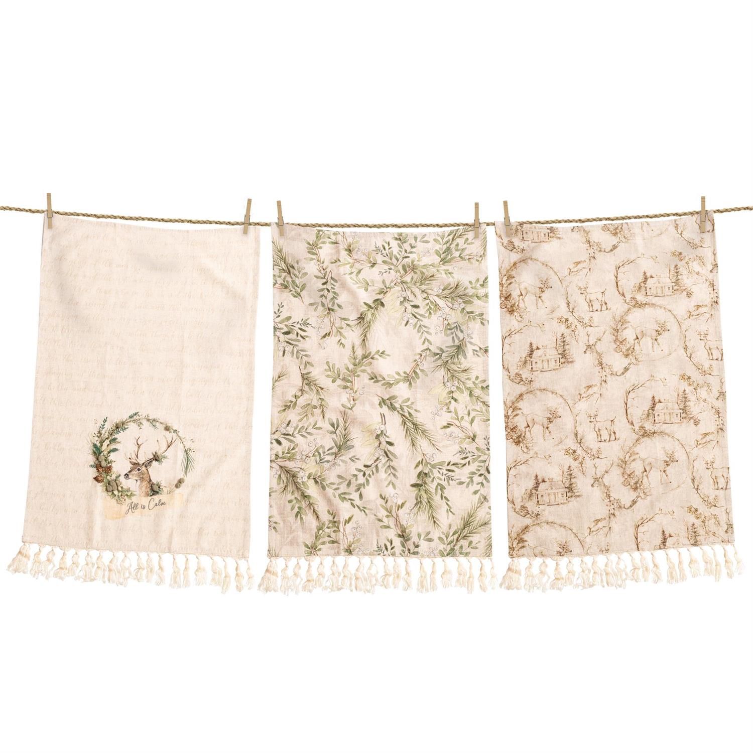 Tea Towels - Holly And Ivy (Set of 3)