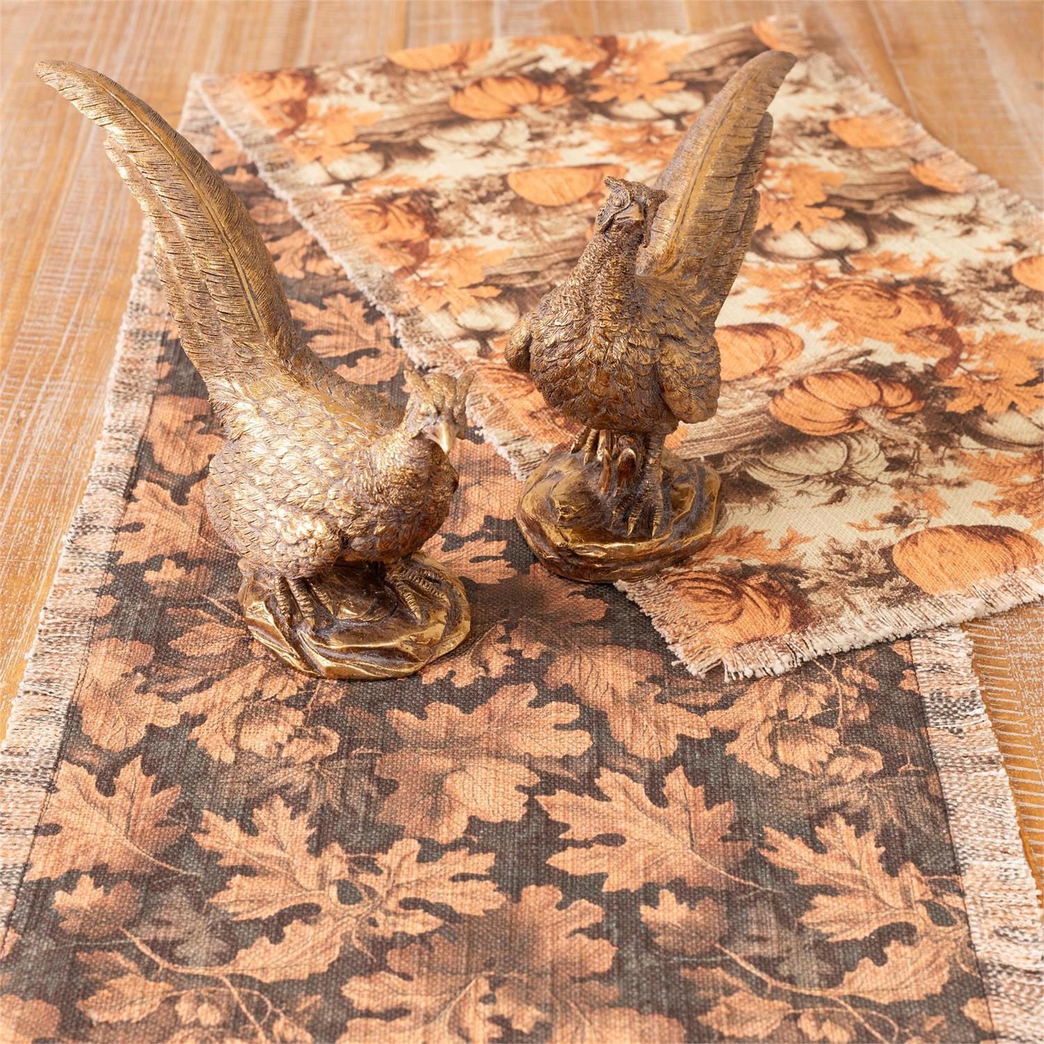 Reversible Table Runner - Fall Leaves And Pumpkins