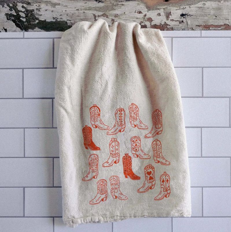 Cowboy Boots Tea Towel