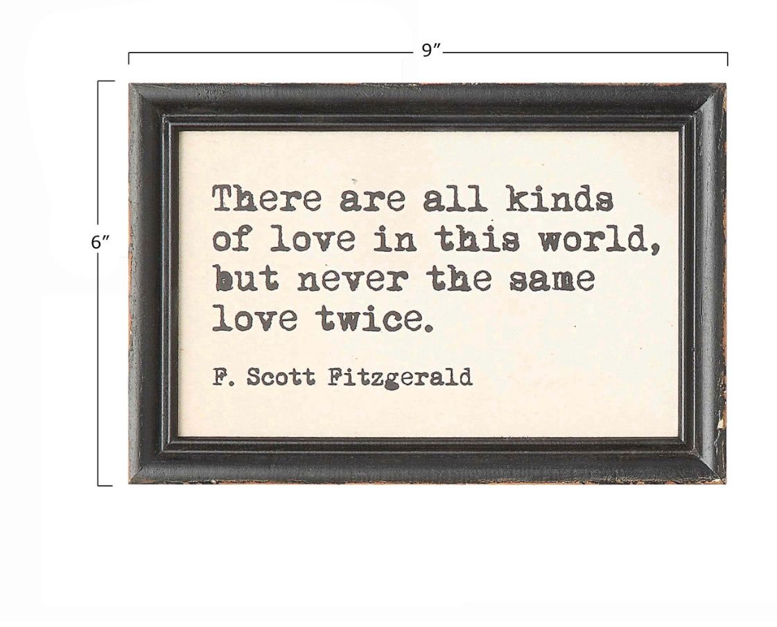 6"H Wood-Framed Wall Dcor w/ Saying in Bk &amp; Wht 4 styles4.50