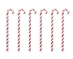 Glass Candy Cane Shaped Stir Sticks - Set of 6