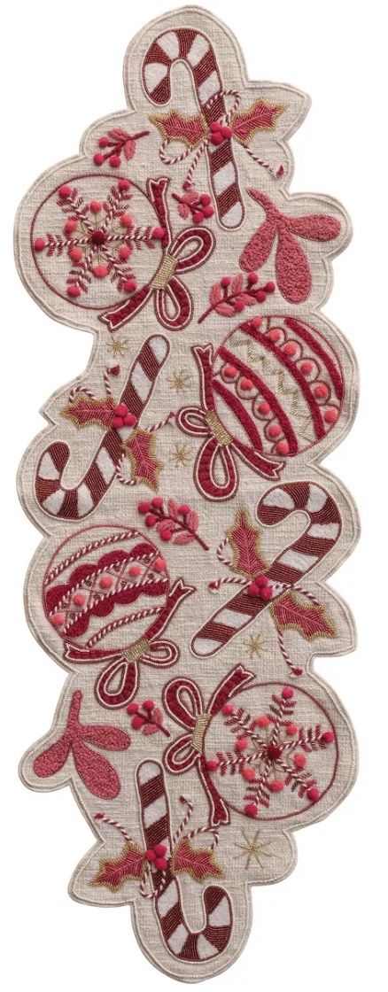 Christmas Slub-Printed Table Runner