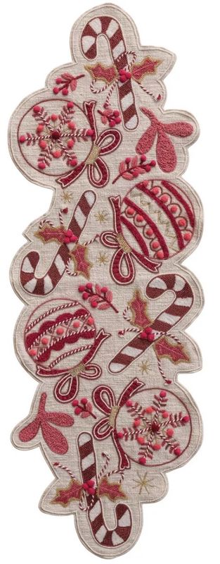 Christmas Slub-Printed Table Runner