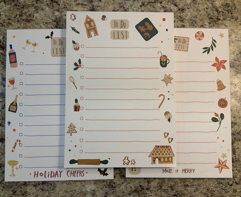 Handmade Holiday To-Do List 8"H x 5"W (3-styles)
