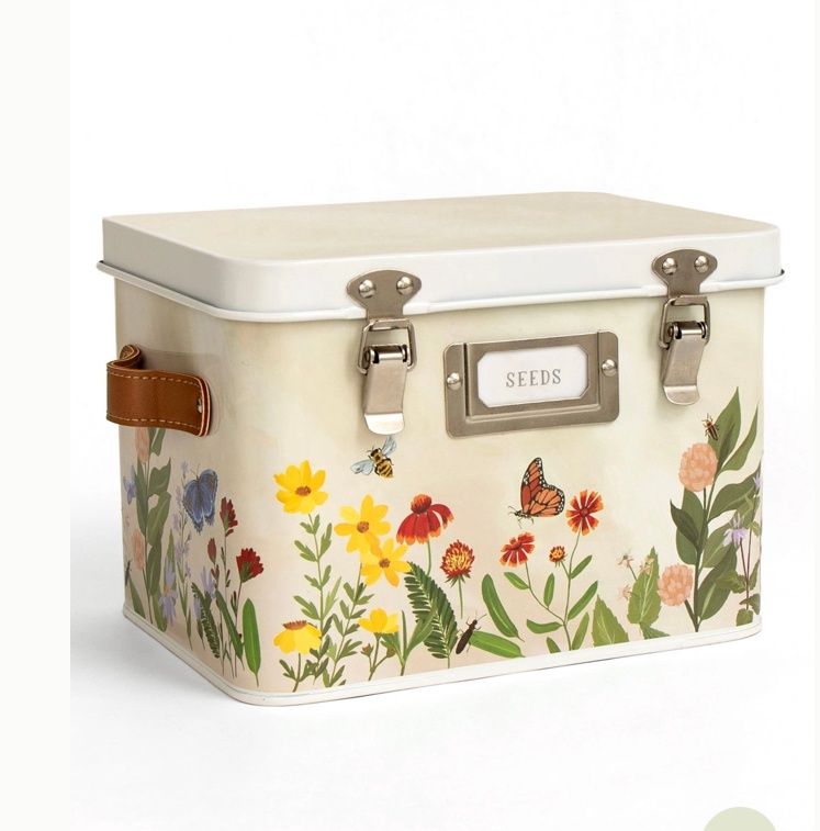 Wildflower  Botanicals Tin Seed Storage Box